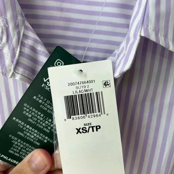 Ralph Lauren Lilac and White Striped Button Down Shirt - Picture 6 of 12